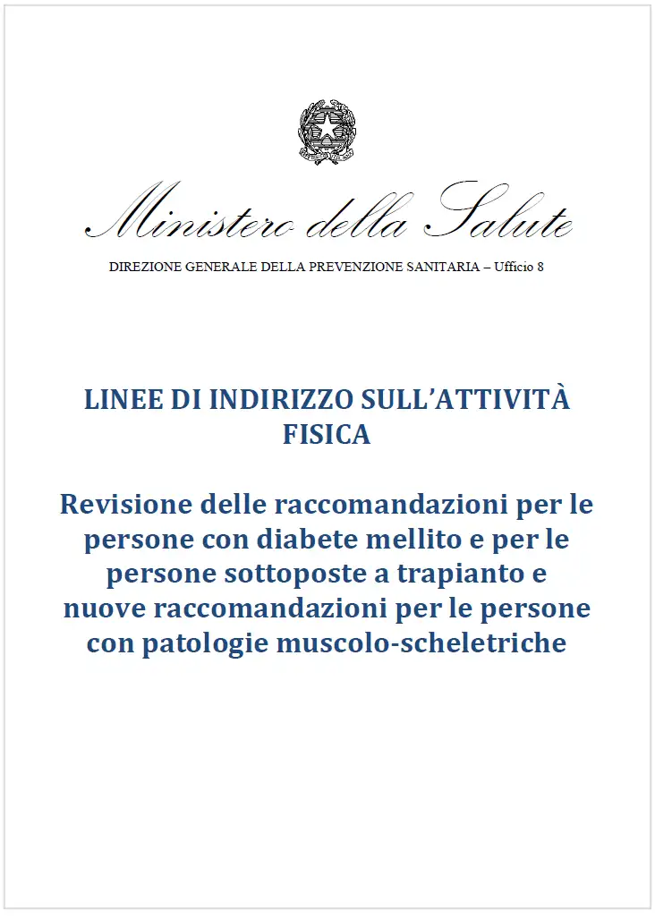 Linee di indirizzo sull’attività fisica / M. Salute 2024